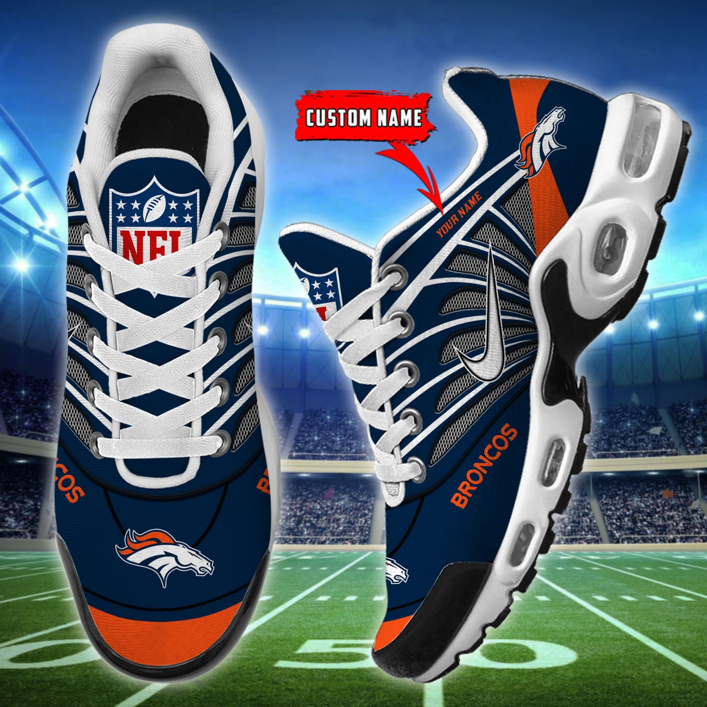 Denver Broncos  New Personalized T-N Youth Sneakers AZBTTNS000078
