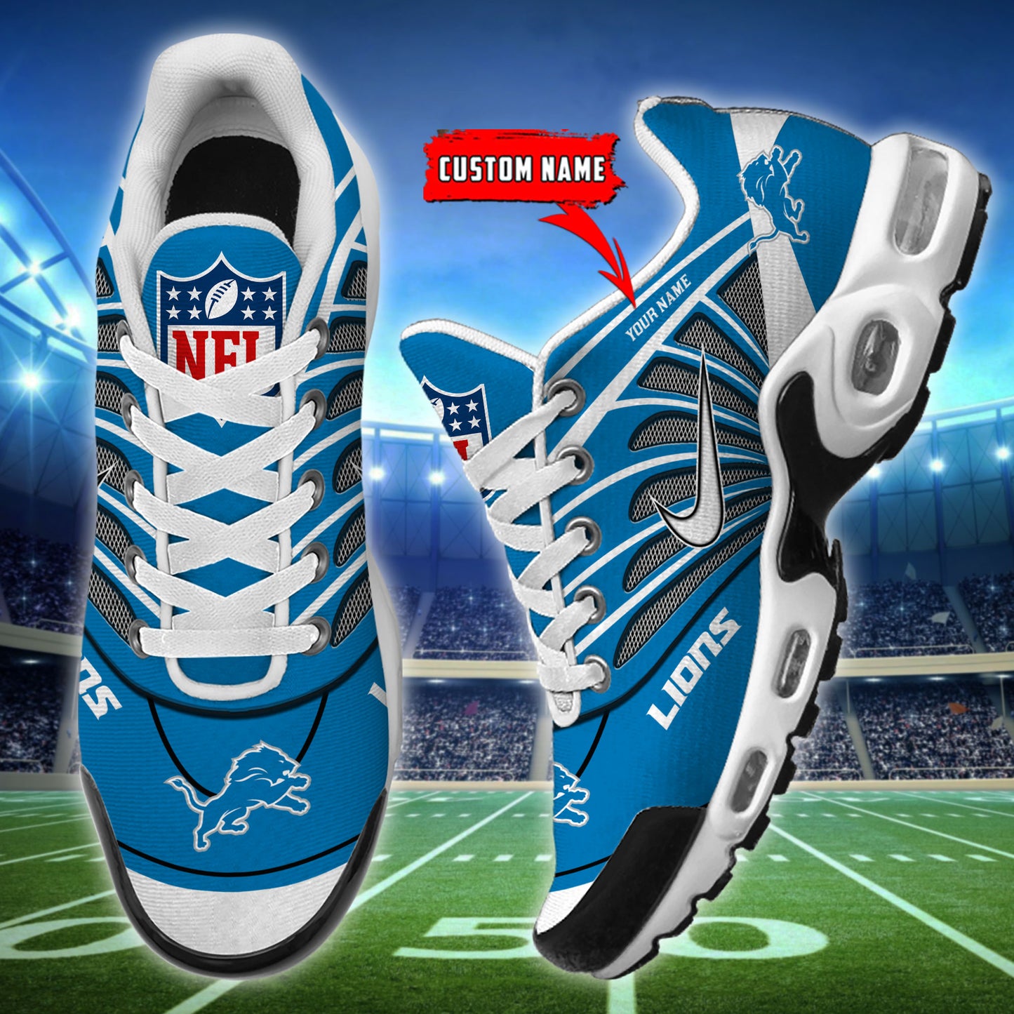 Detroit Lions  New Personalized T-N Youth Sneakers AZBTTNS000079