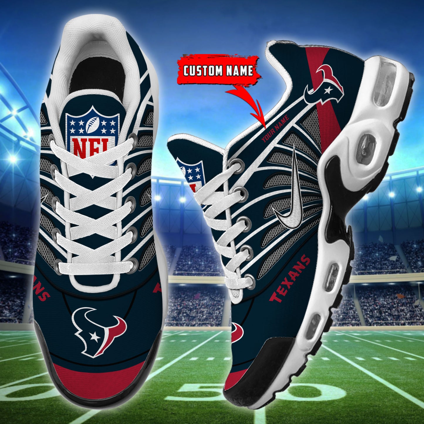 Houston Texans  New Personalized T-N Youth Sneakers AZBTTNS000081