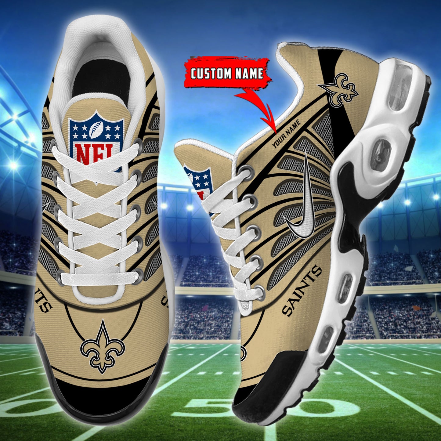 New Orleans Saints New Personalized T-N Youth Sneakers AZBTTNS000093