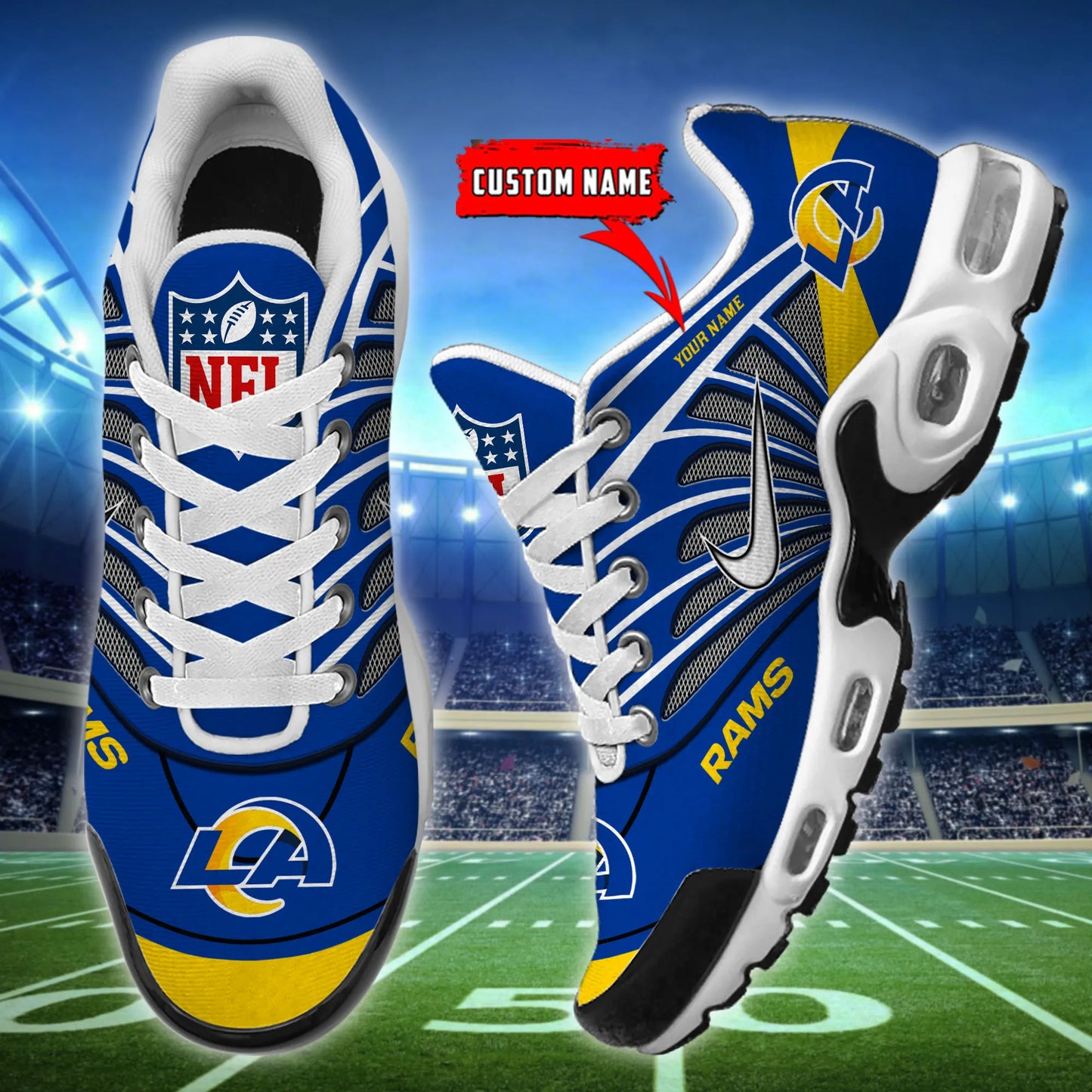 Los Angeles Rams New Personalized T-N Youth Sneakers AZBTTNS000068
