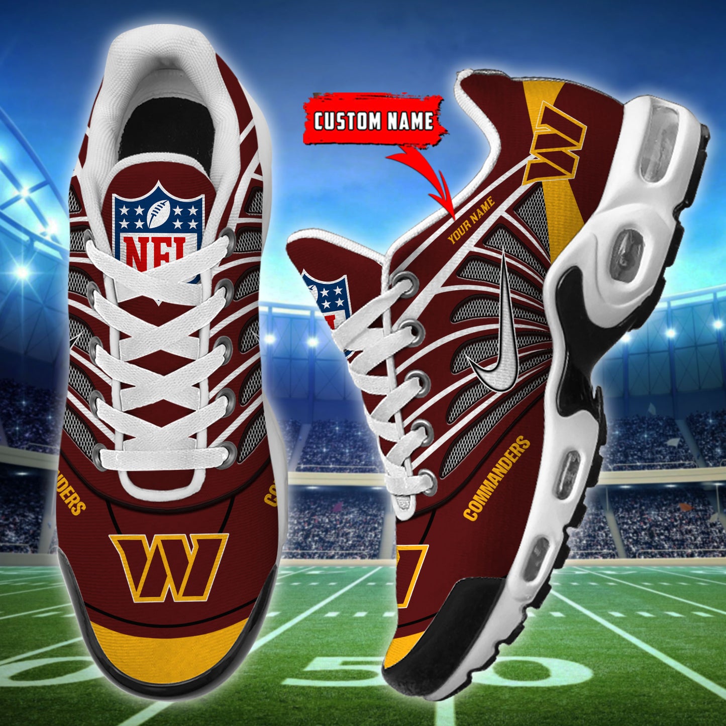 Washington Commanders  New Personalized T-N Youth Sneakers AZBTTNS000095