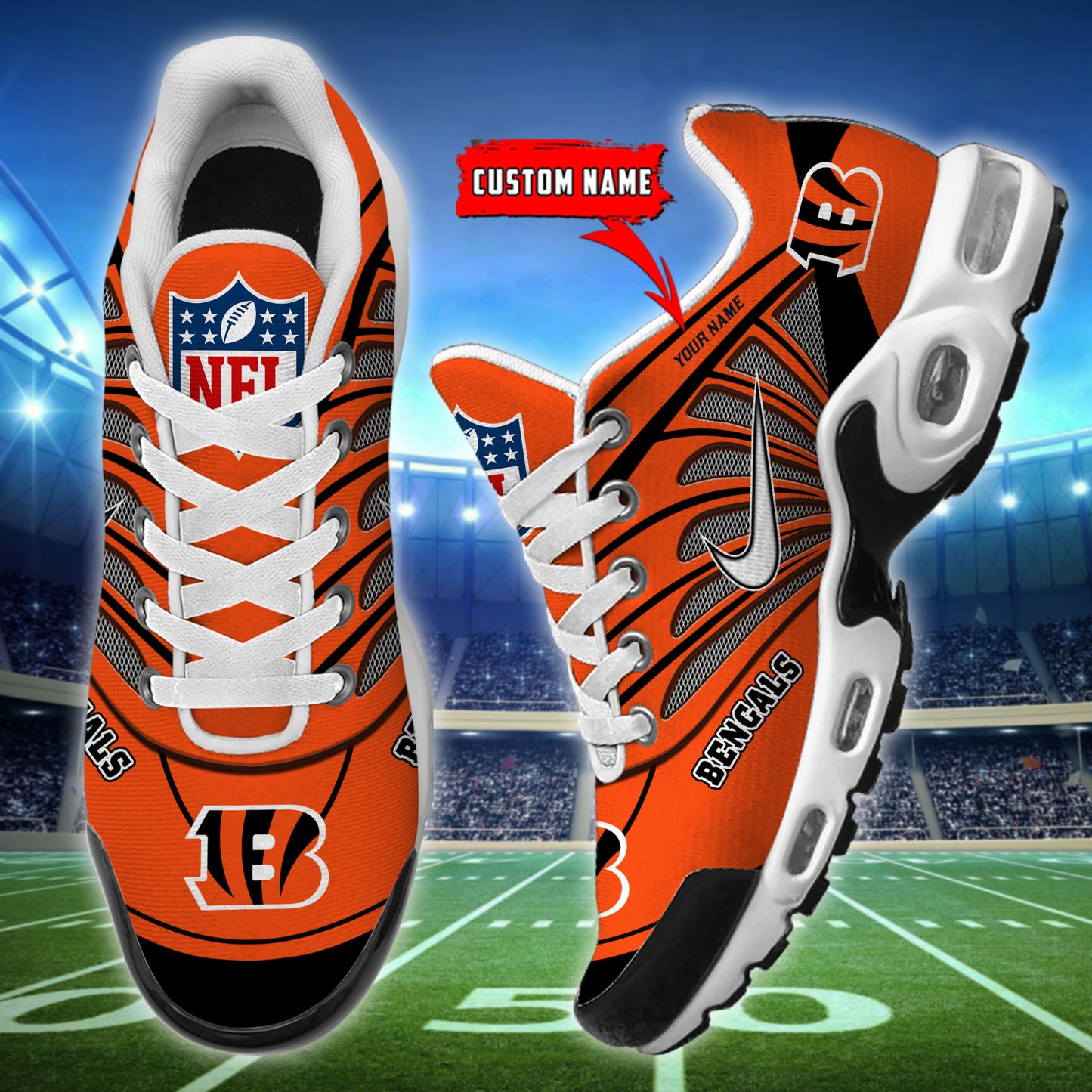 Cincinnati Bengals  New Personalized T-N Youth Sneakers AZBTTNS000076