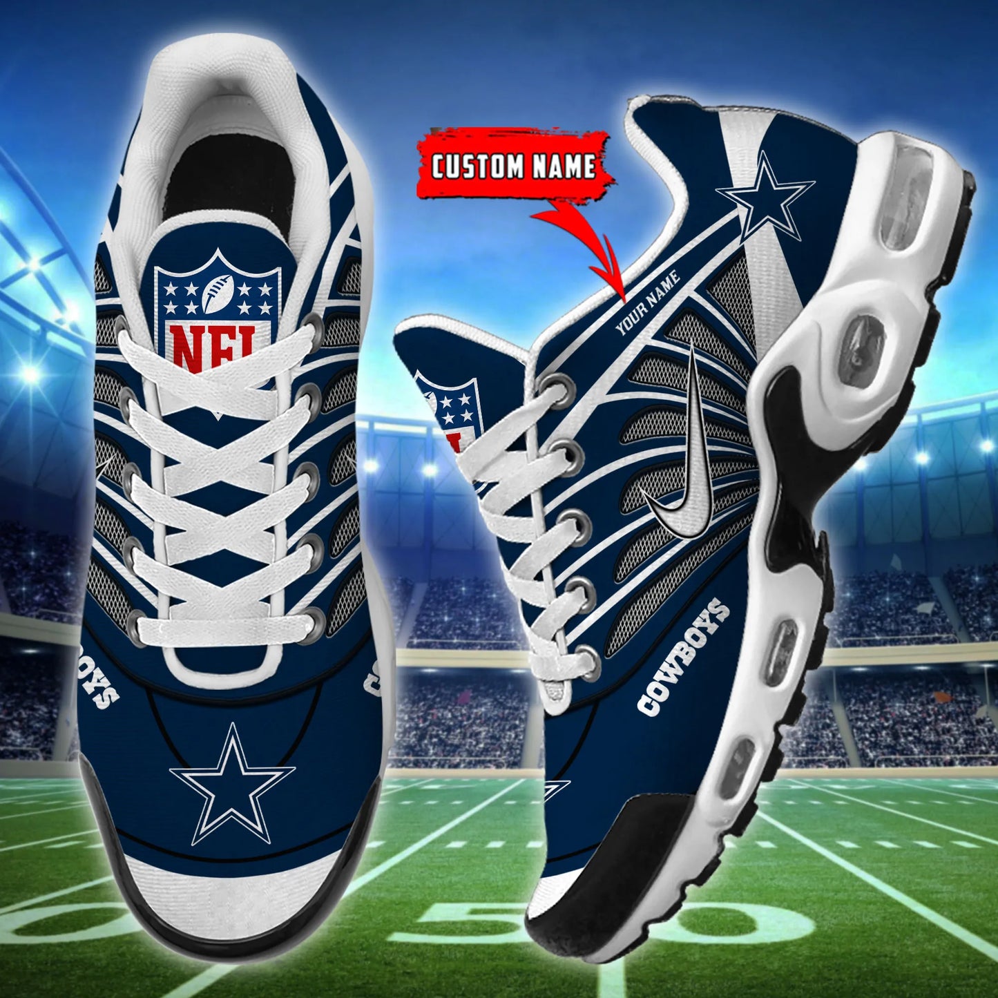Dallas Cowboys  New Personalized T-N Youth Sneakers AZBTTNS000077