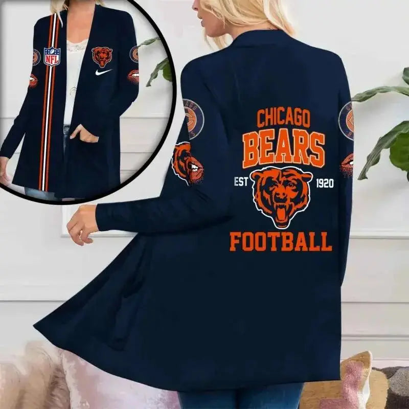 Chicago Bears Women Patch Pocket Cardigan BT030