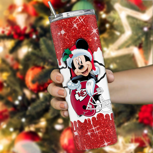 Kansas City Chiefs Personalized Glitter Tumbler With Stainless Steel Straw BGGTS114