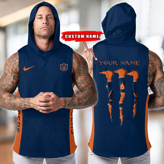 Auburn Tigers Personalized Men Workout Hooded Tank Top AZBTMHTT000067