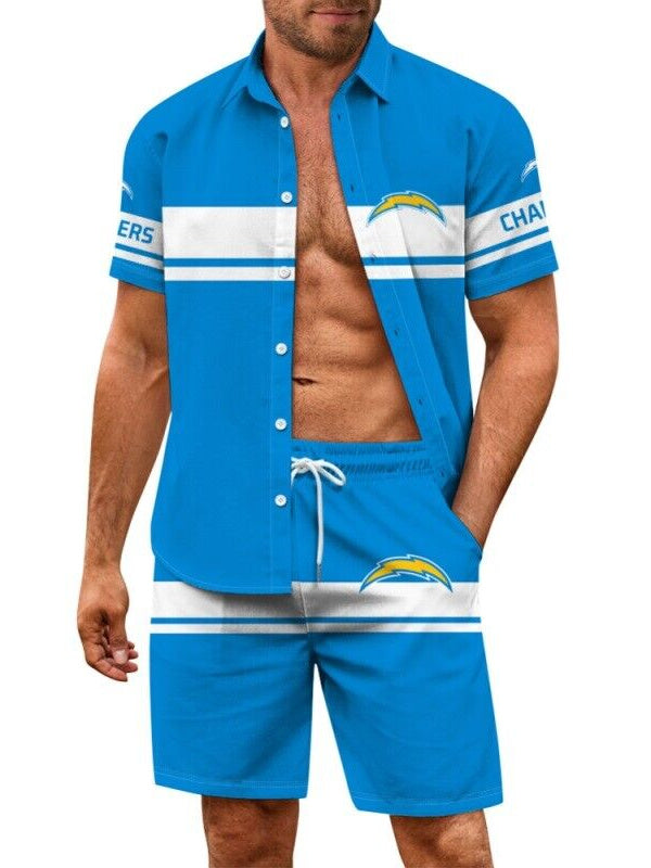 Los Angeles Chargers Combo Hawaiian Shirt and Shorts AZBTHWSS000048
