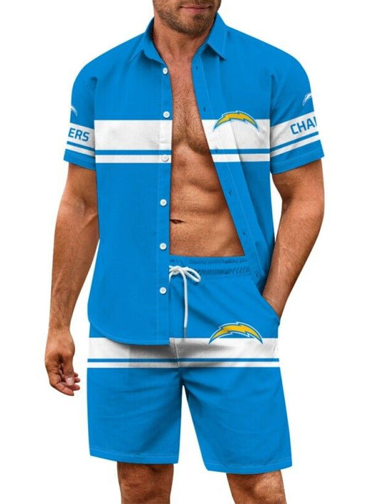 Los Angeles Chargers Combo Hawaiian Shirt and Shorts AZBTHWSS000048