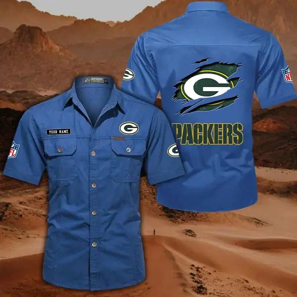 Green Bay Packers Men’s Short Sleeve Cargo Shirts New 2025 AZBT2DCGS000012