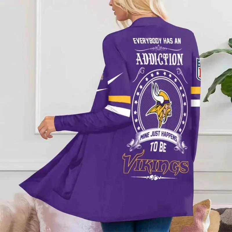 Minnesota Vikings Women Patch Pocket Cardigan BT124