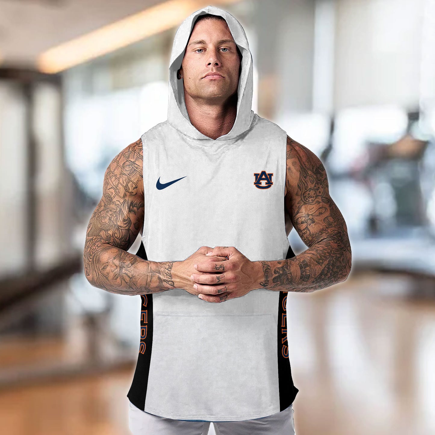 Auburn Tigers Personalized Men Workout Hooded Tank Top AZBTMHTT000067
