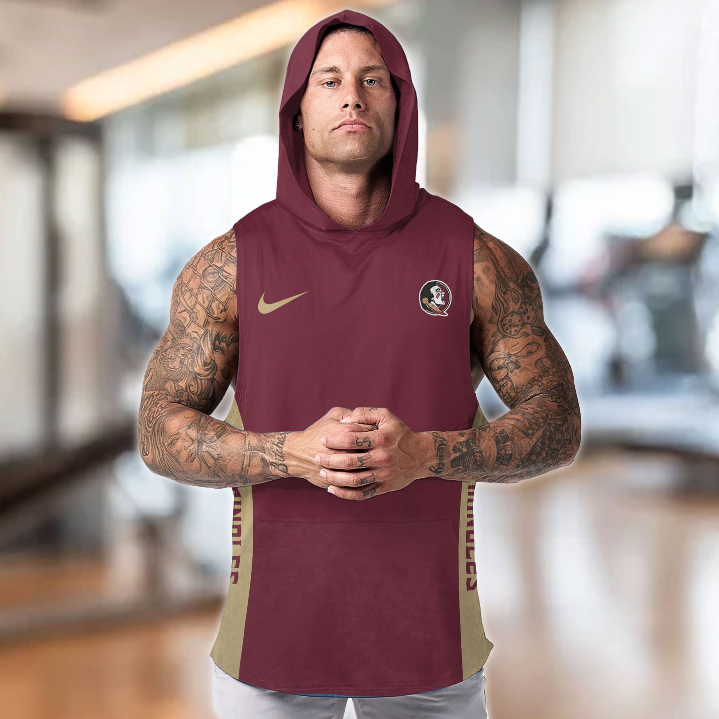 Florida State Seminoles Personalized Men Workout Hooded Tank Top AZBTMHTT000071