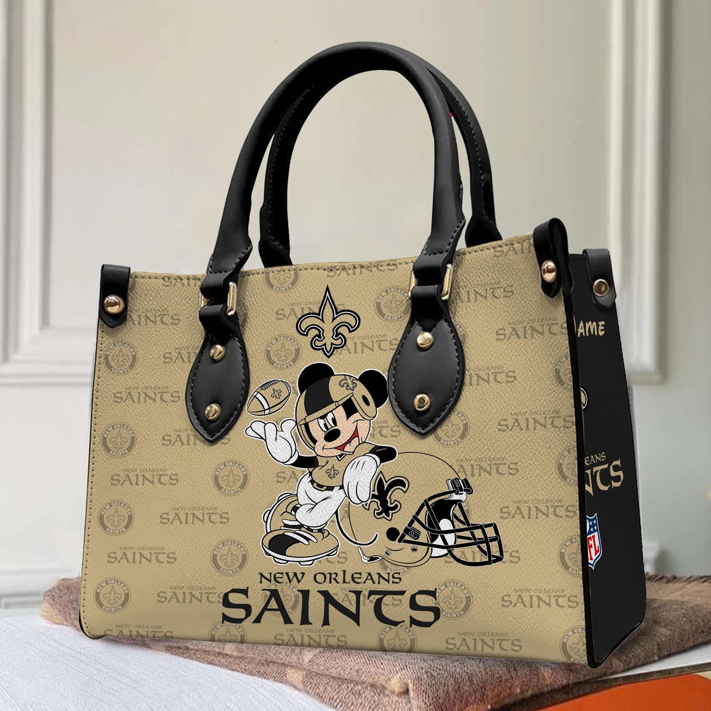 New Orleans Saints Personalized Leather Hand Bag BB419