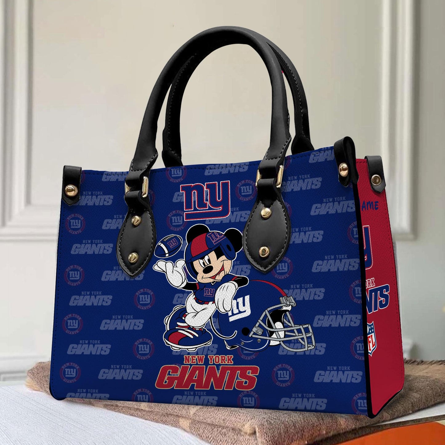 New York Giants Personalized Leather Hand Bag BB415