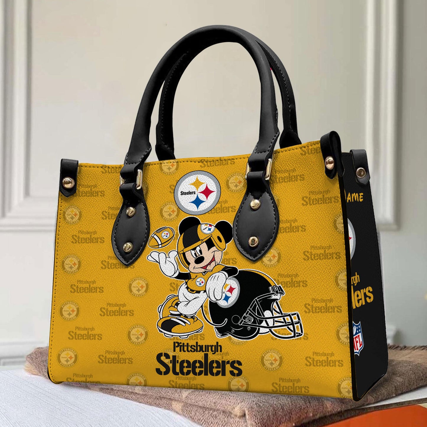 Pittsburgh Steelers Personalized Leather Hand Bag BB416