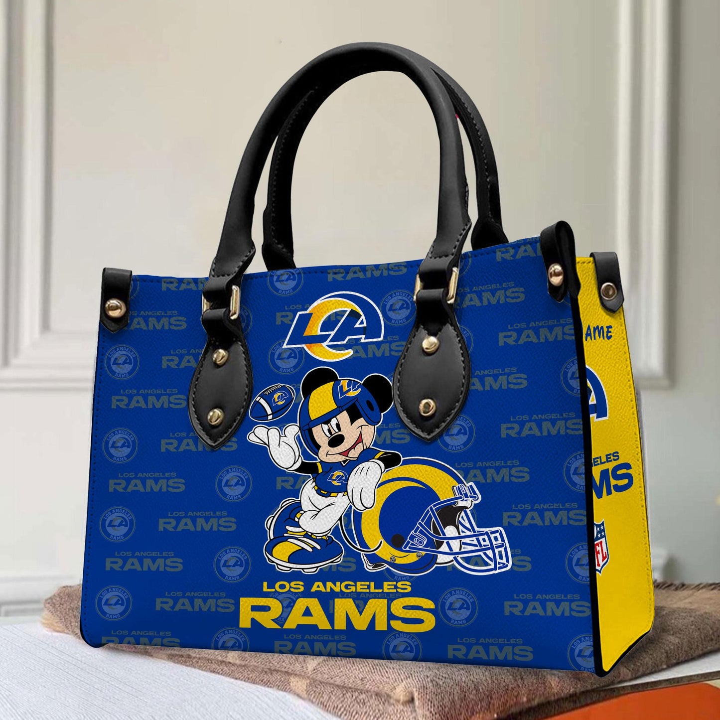 Los Angeles Rams Personalized Leather Hand Bag BB413