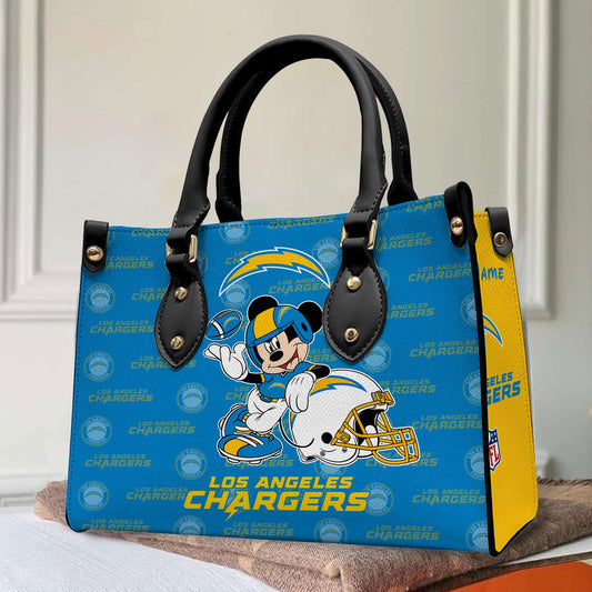 Los Angeles Chargers Personalized Leather Hand Bag BB412