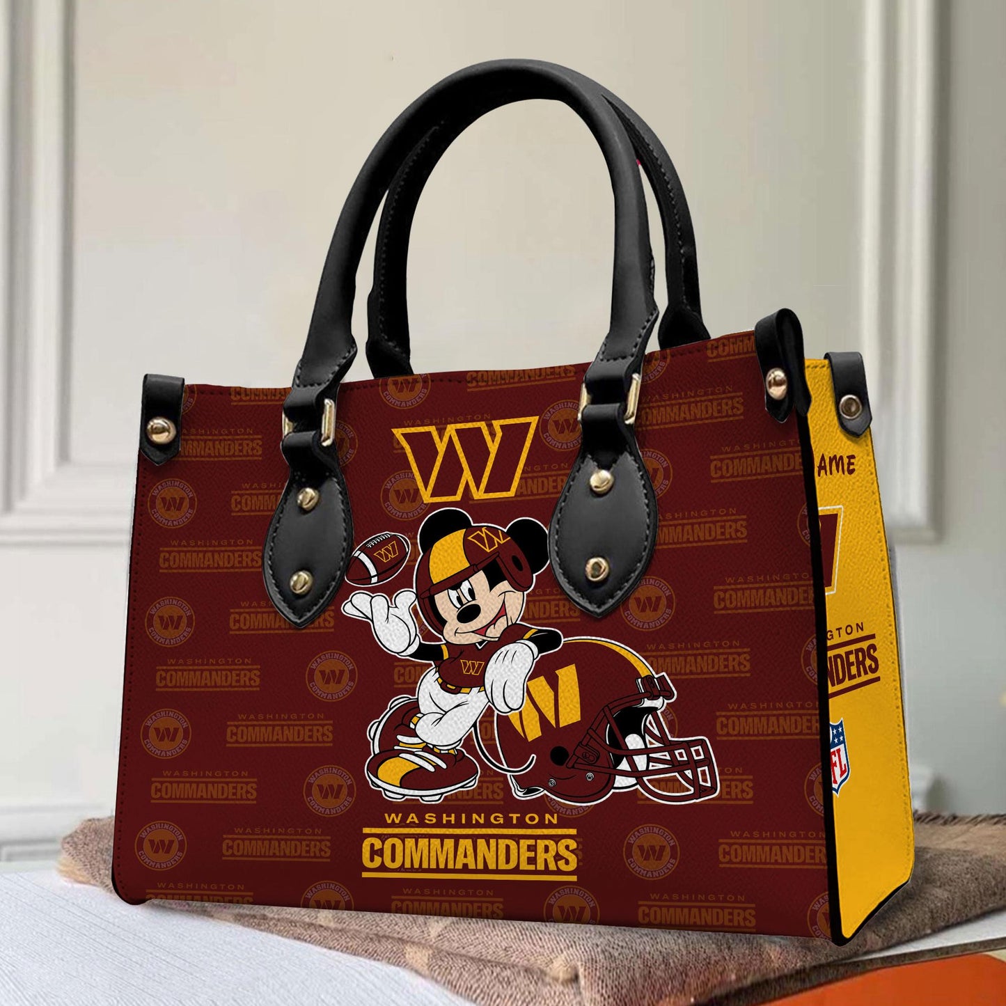 Washington Commanders Personalized Leather Hand Bag BB407