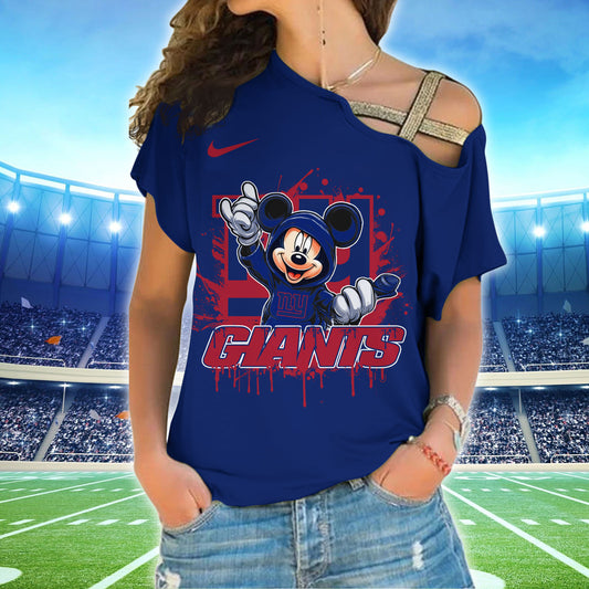 New York Giants New Woman Cross Strap Shoulder Shirt AZBTCSS000006