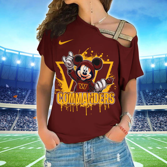 Washington Commanders New Woman Cross Strap Shoulder Shirt  AZBTCSS000001
