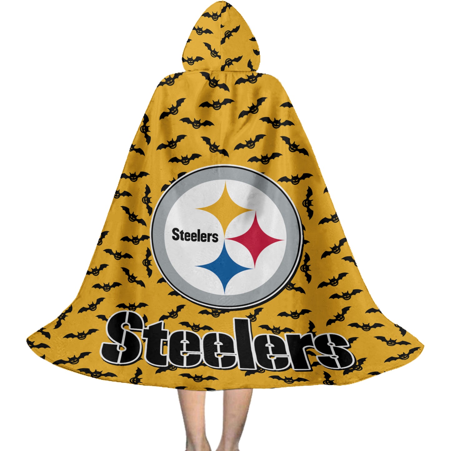 Pittsburgh Steelers Halloween Bats Limited Edition All-Over Print Halloween Cloak