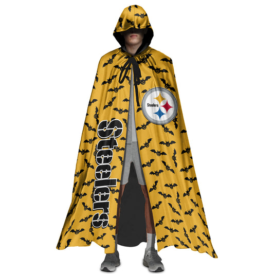 Pittsburgh Steelers Halloween Bats Limited Edition All-Over Print Halloween Cloak