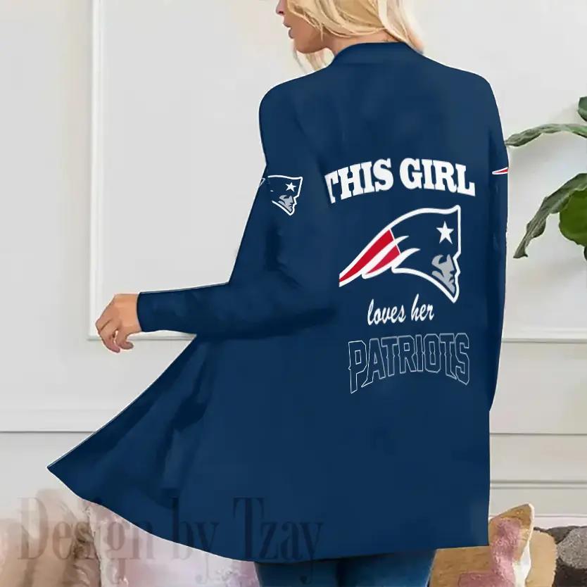 New England Patriots Women Patch Pocket Cardigan BT132