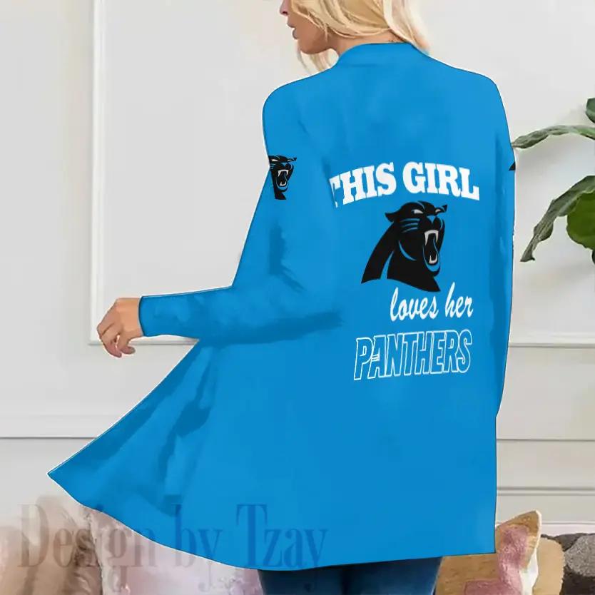 Carolina Panthers Women Patch Pocket Cardigan BT027