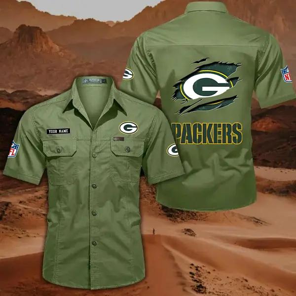 Green Bay Packers Men’s Short Sleeve Cargo Shirts New 2025 AZBT2DCGS000012