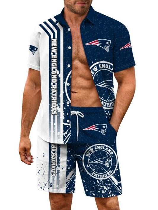 New England Patriots Combo Hawaiian Shirt and Shorts AZBTHWSS000052