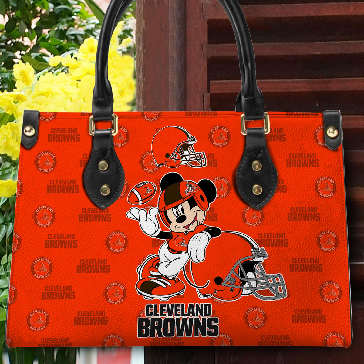 Cleveland Browns Personalized Leather Hand Bag BB431