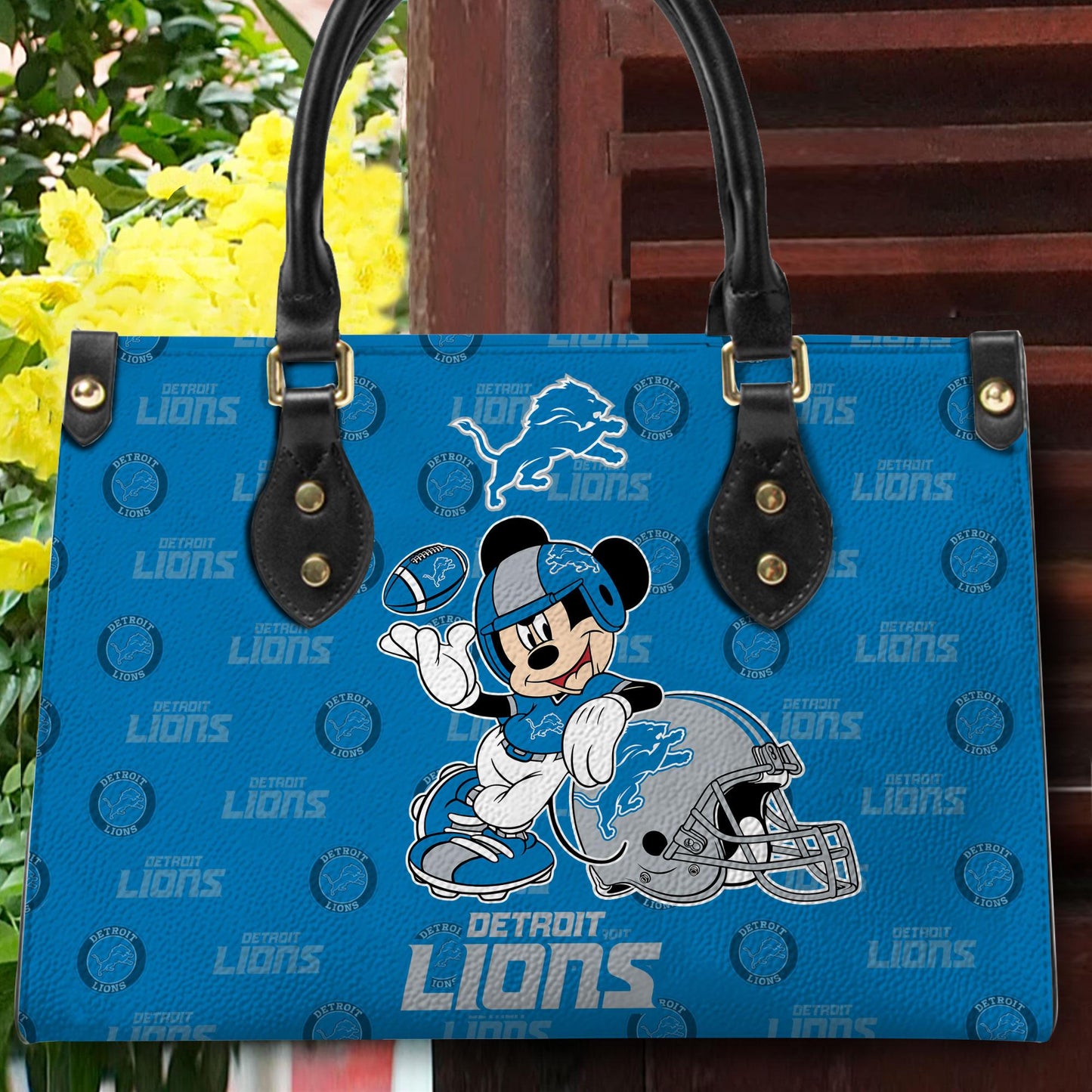 Detroit Lions Personalized Leather Hand Bag BB428