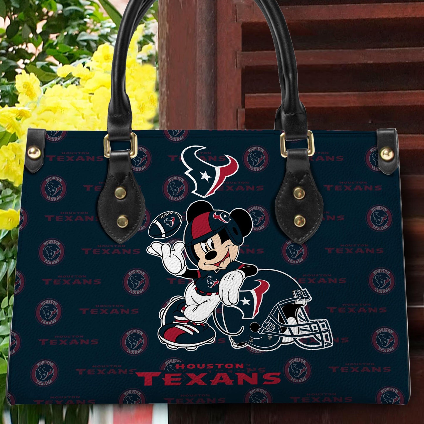 Houston Texans Personalized Leather Hand Bag BB426