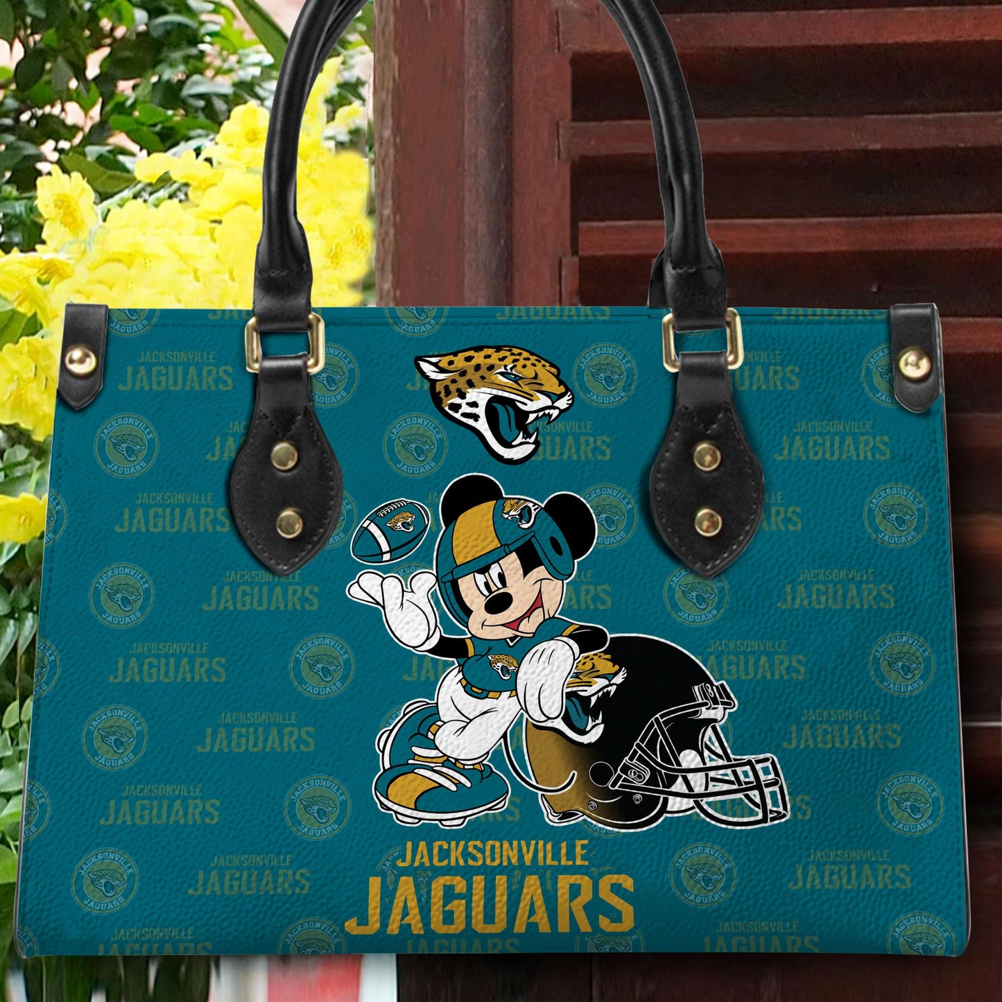 Jacksonville Jaguars Personalized Leather Hand Bag BB424