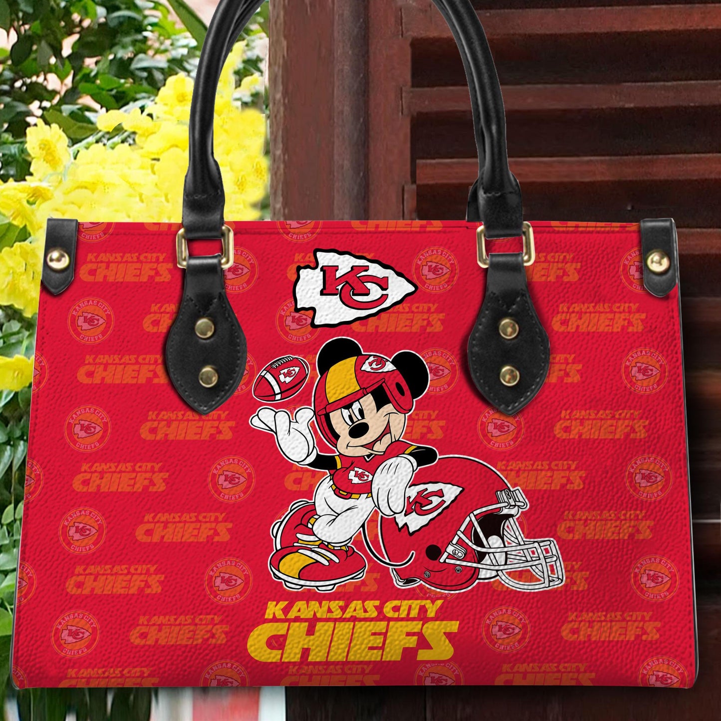 Kansas City Chiefs Personalized Leather Hand Bag BB423