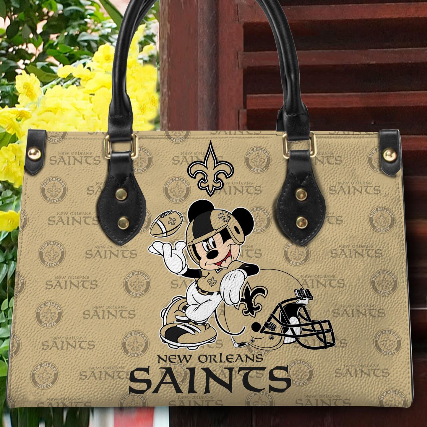 New Orleans Saints Personalized Leather Hand Bag BB419