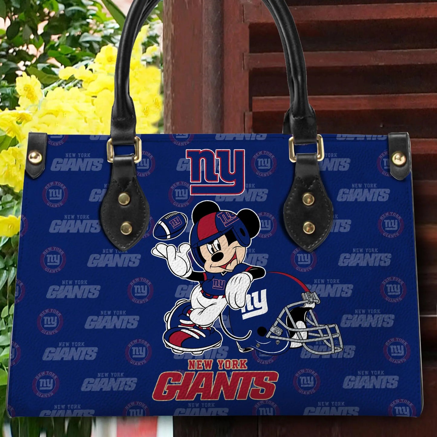 New York Giants Personalized Leather Hand Bag BB415