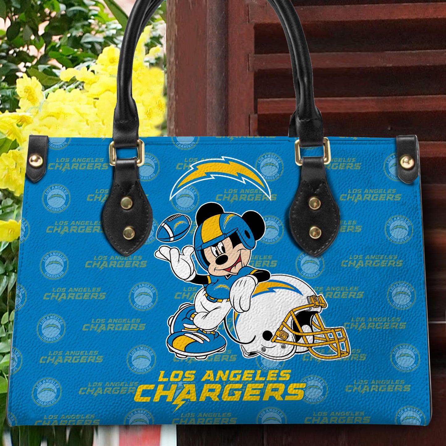 Los Angeles Chargers Personalized Leather Hand Bag BB412
