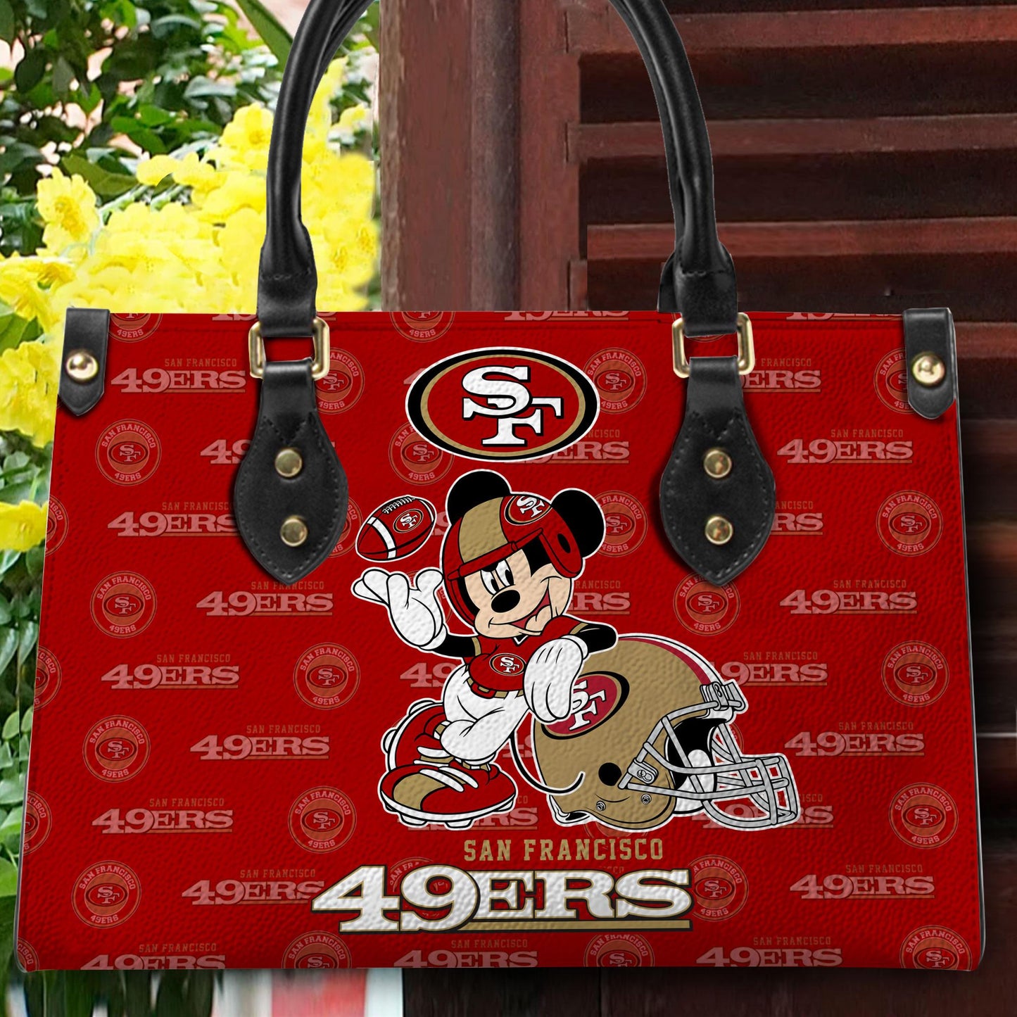 San Francisco 49ers Personalized Leather Hand Bag BB411