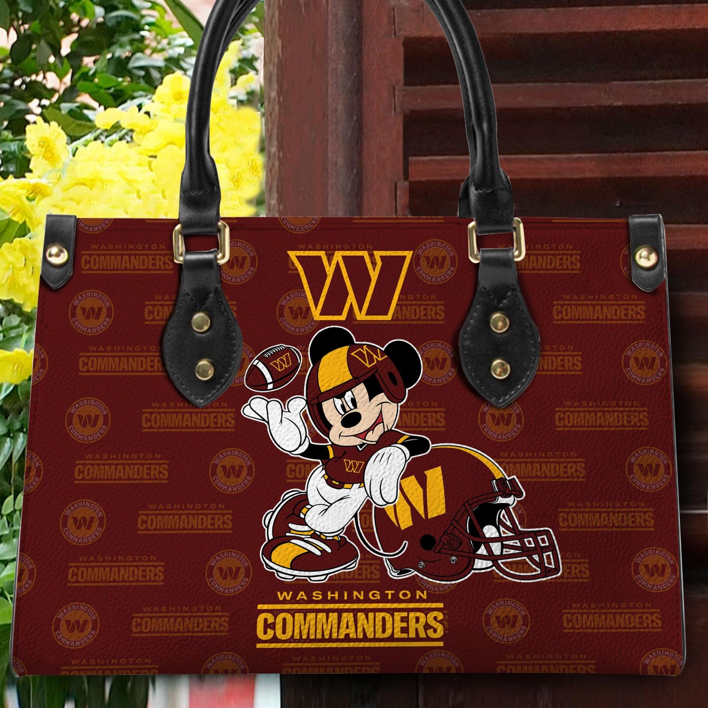 Washington Commanders Personalized Leather Hand Bag BB407
