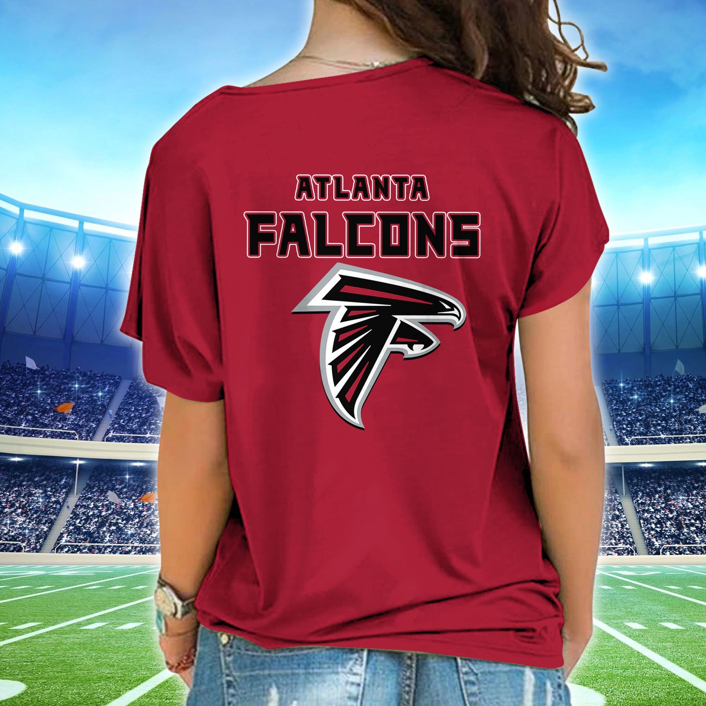 Atlanta Falcons New Woman Cross Strap Shoulder Shirt  AZBTCSS000013