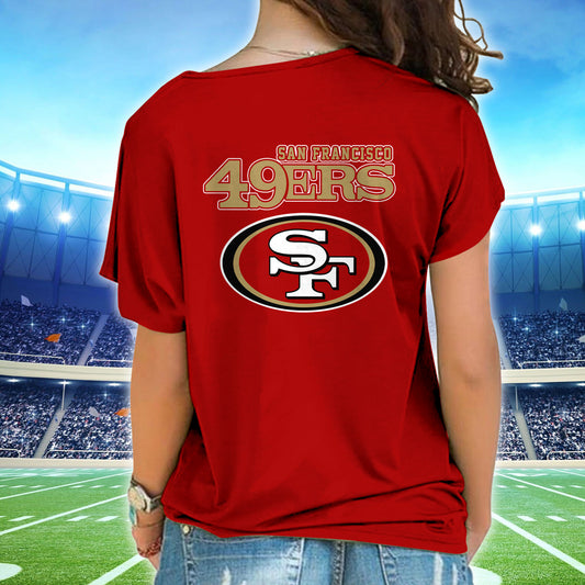 San Francisco 49ers New Woman Cross Strap Shoulder Shirt AZBTCSS000029