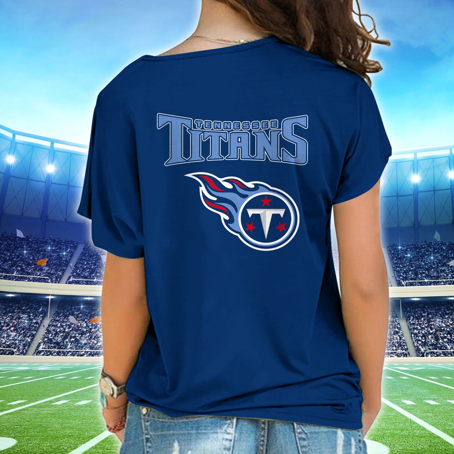 Tennessee Titans New Woman Cross Strap Shoulder Shirt  AZBTCSS000032