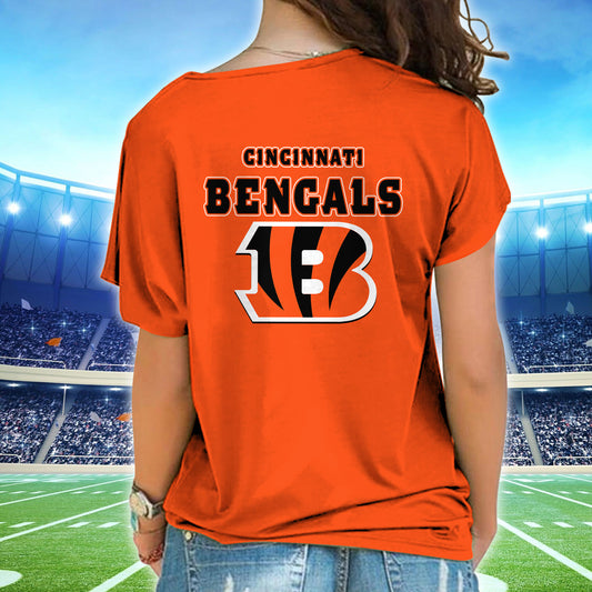 Cincinnati Bengals New Woman Cross Strap Shoulder Shirt  AZBTCSS000018