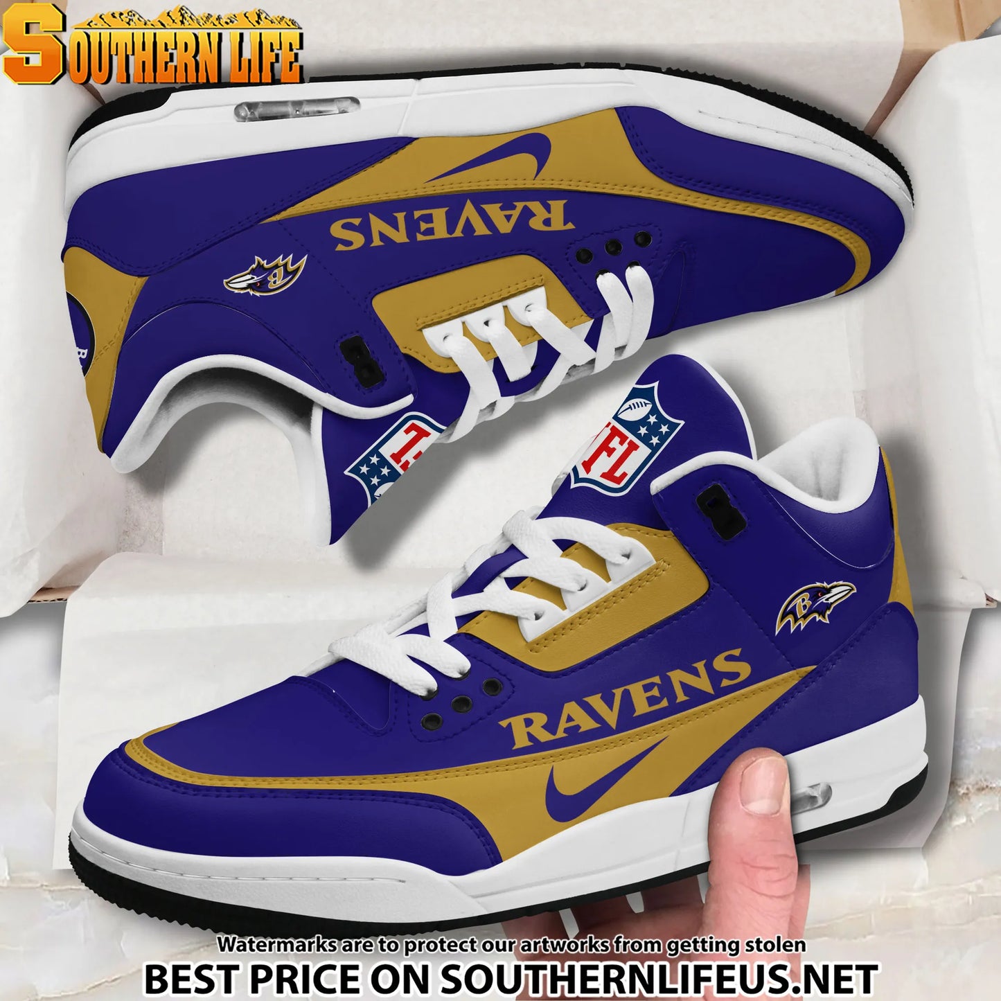Baltimore Ravens JD3 New Sport Football Sneakers AZBTAJ3000266