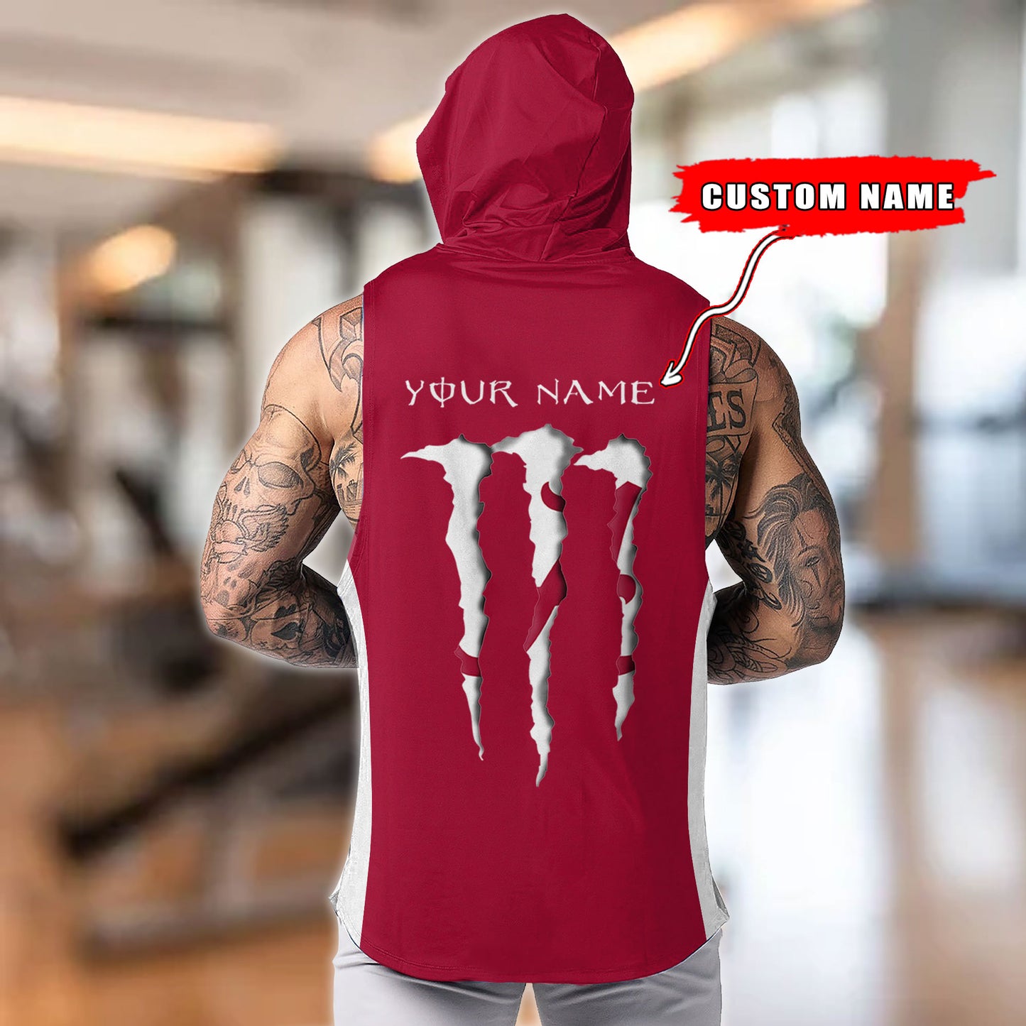 Alabama Crimson Personalized Men Workout Hooded Tank Top AZBTMHTT000065