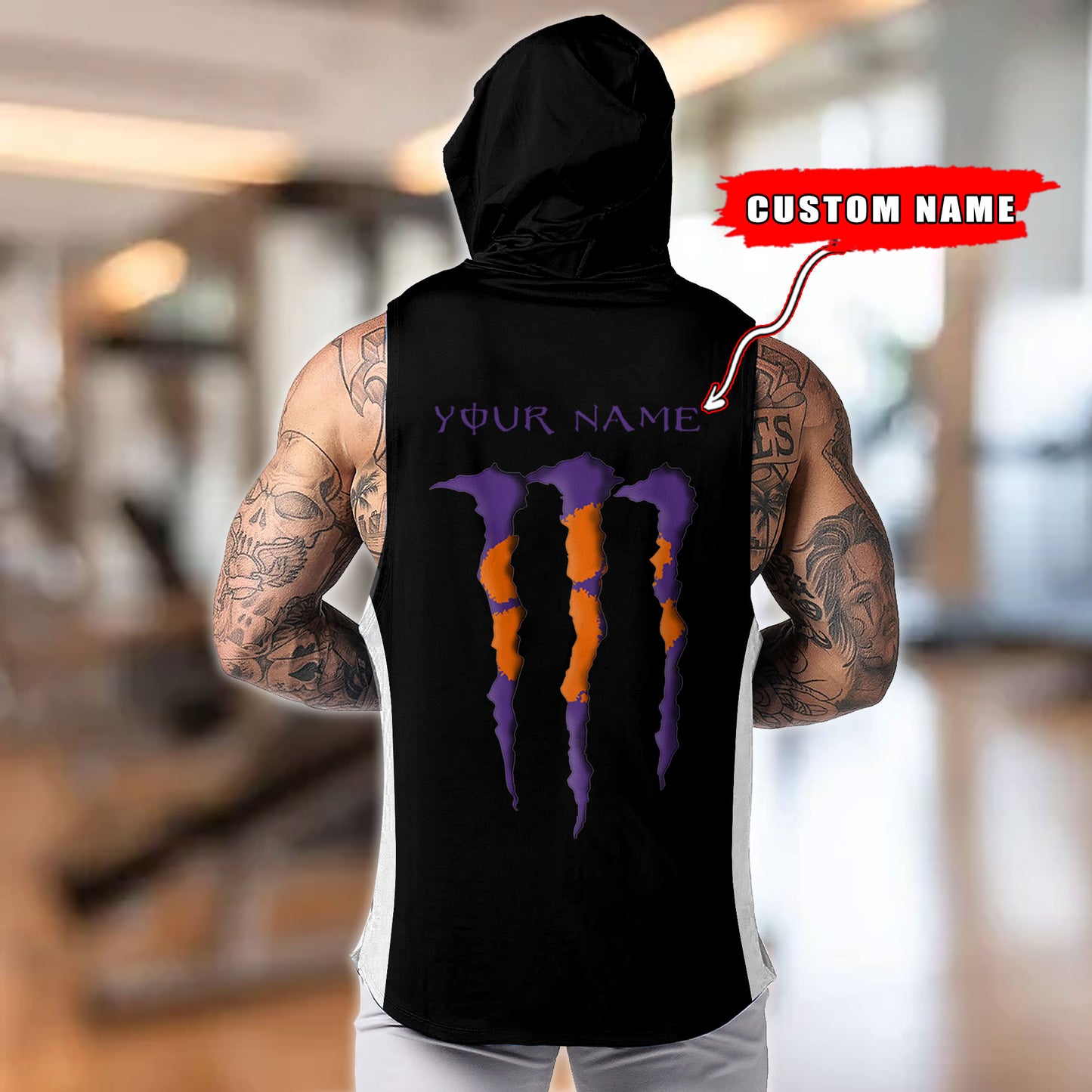 Clemson Tigers Personalized Men Workout Hooded Tank Top AZBTMHTT000069