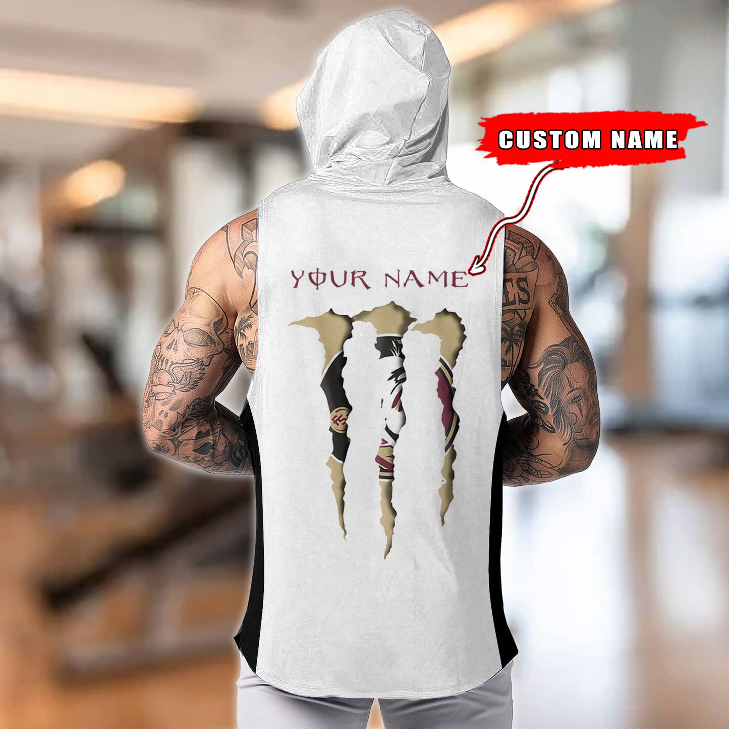 Florida State Seminoles Personalized Men Workout Hooded Tank Top AZBTMHTT000071