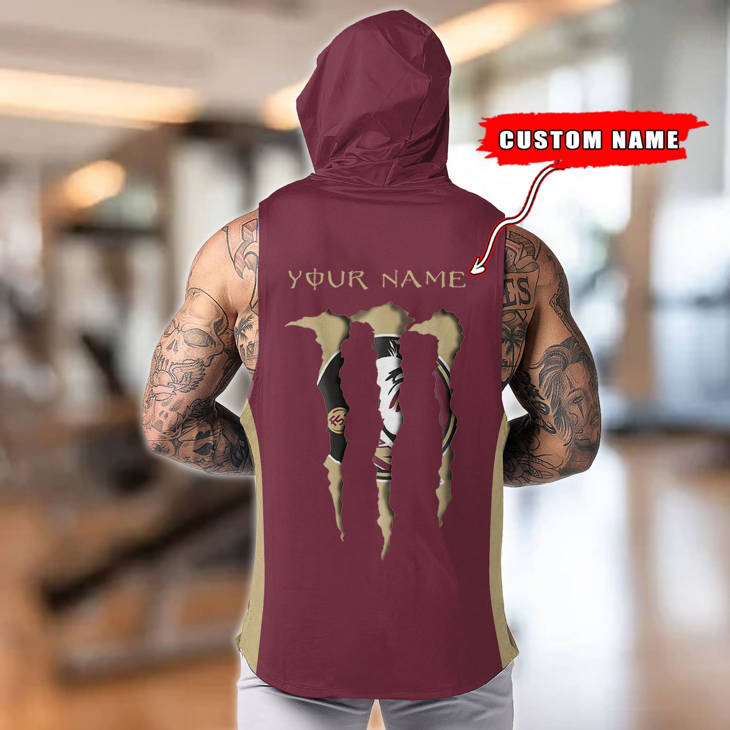 Florida State Seminoles Personalized Men Workout Hooded Tank Top AZBTMHTT000071